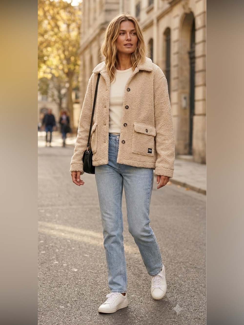 Urban Outfitters NATIVE YOUTH  Tan Sherpa Jacket